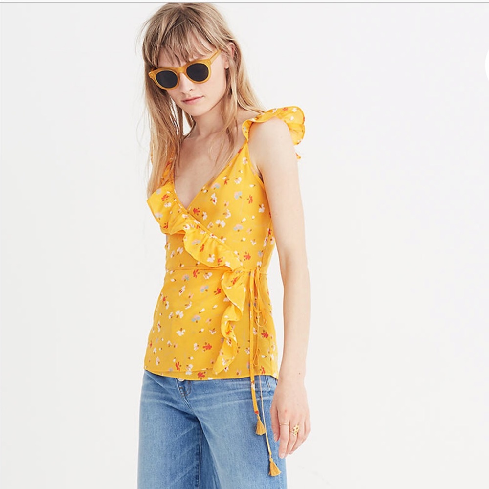 Madewell silk wrap tank